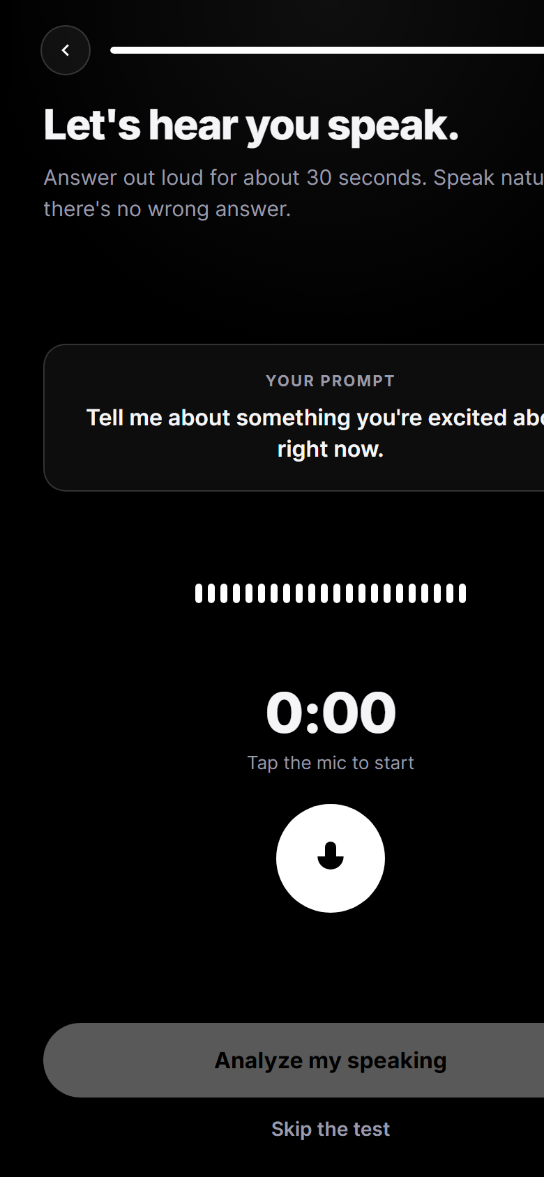 FixMySpeaking recording screen